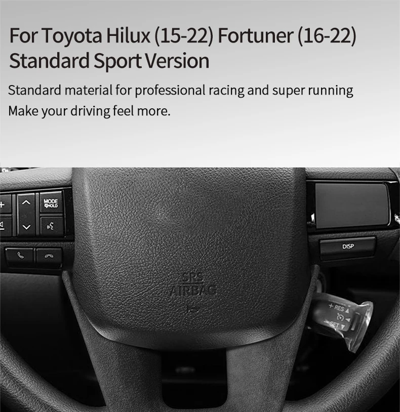 Hergestellt aus Alcantara für Toyota Hilux / Fortuner Standard Sport Version Auto Lenkrad Kofferraumabdeckung Inneneinrichtung Zubehör – Detail 1