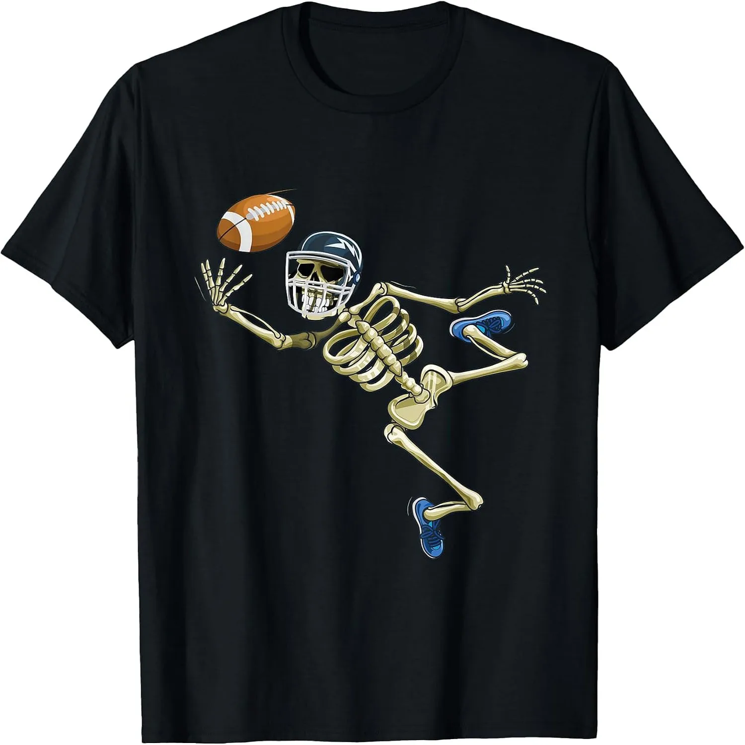 American Football Skeleton Halloween Men Boys Football Fan T-Shirt Unisex t-shirt, 100% cotton tee,