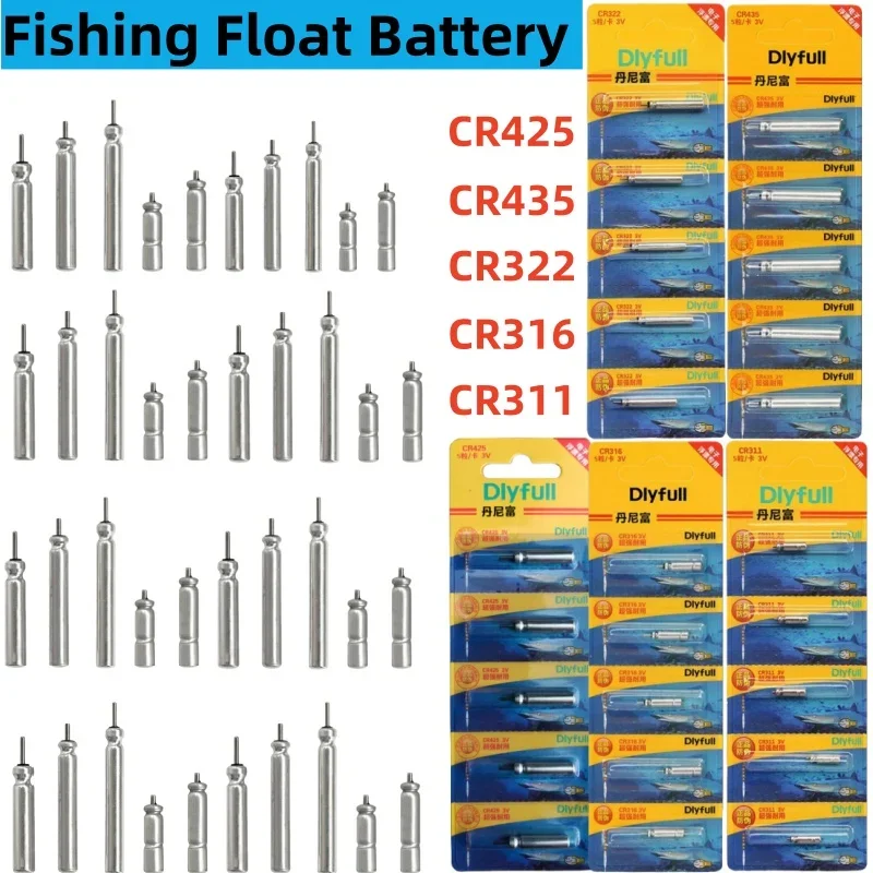 100pcs 3V CR435 CR322 CR311 CR316 Luminous Electric Battery Fishing Floats Lithium Pin Battery Tool CR425 Battery Floats