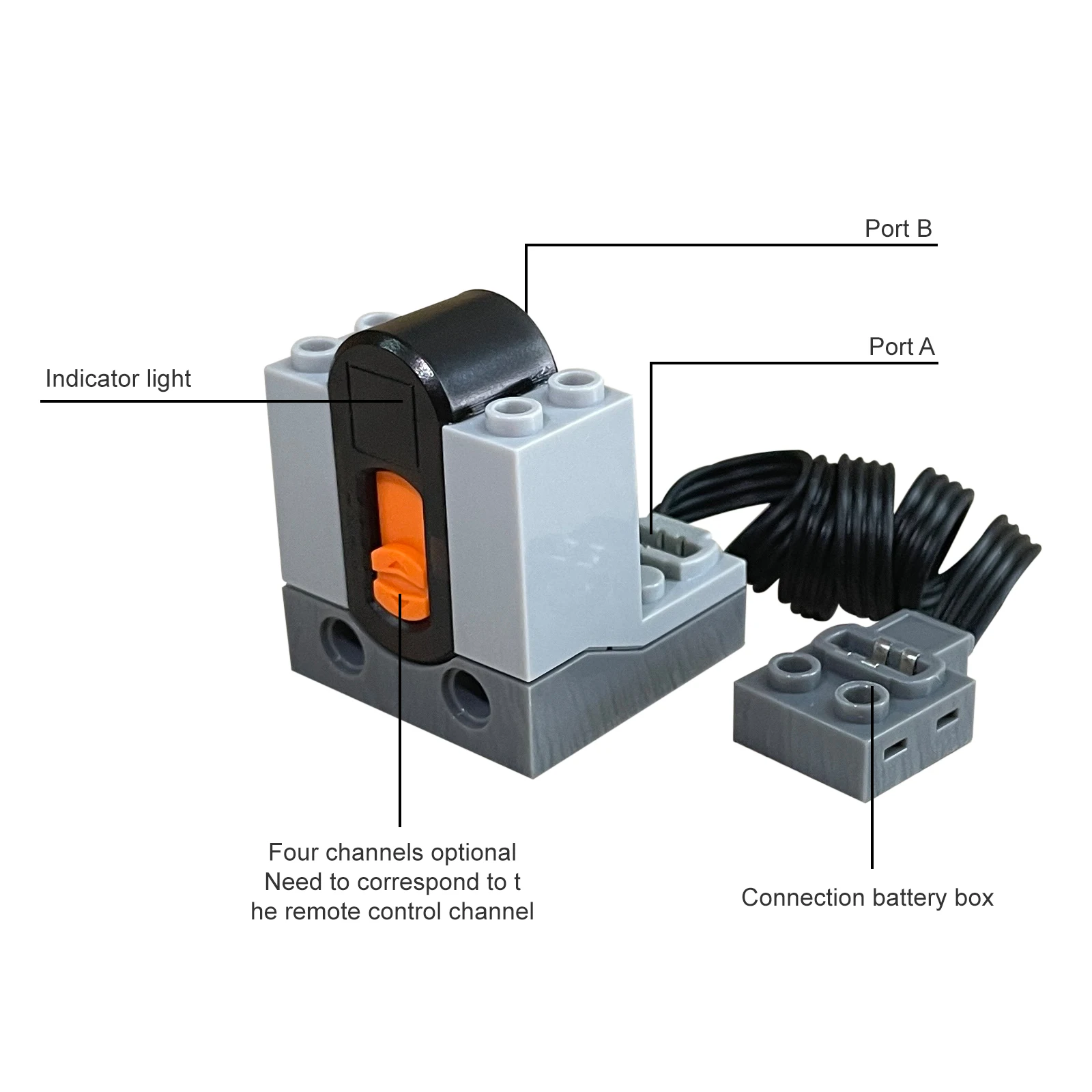 Kit de función de potencia de Motor de ladrillo MOS, 11 Uds., con piezas técnicas, incluye caja de batería AA, receptor remoto de Control de velocidad de 2,4g, motores 5x