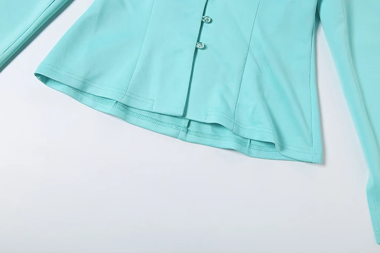 Weird Puss Elegantes 2-teiliges Set für Damen, trendige einreihige Jacke mit V-Ausschnitt + Mini-Rock mit Pfirsichhüft-Form, modische, schicke Party- und Streetwear-Anzüge – Detail 10