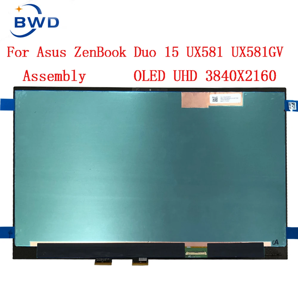 

Original 15.6 inch For ASUS ZenBook Duo 15 UX581 UX581g UX581GV OLED Display Panel With Touch Screen Assembly UHD 3840X2160 IPS