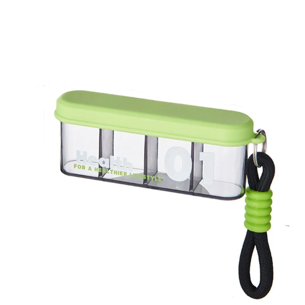 

Креативный длинный полосатый чехол для таблеток с 4 сетками, карманный стильный влагостойкий органайзер для таблеток, прозрачный герметичный держатель для витаминов для лекарств, дома