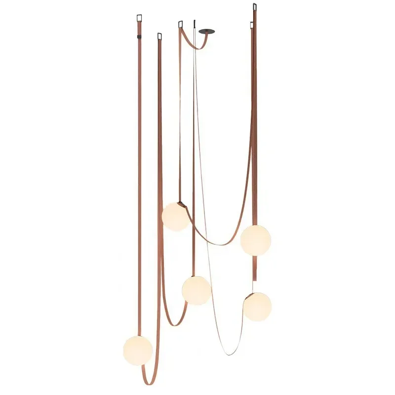 

Loft duplex stairwell chandelier belt lamp villa living room hotel lobby dining exhibition hall lamp designer tooling lamp