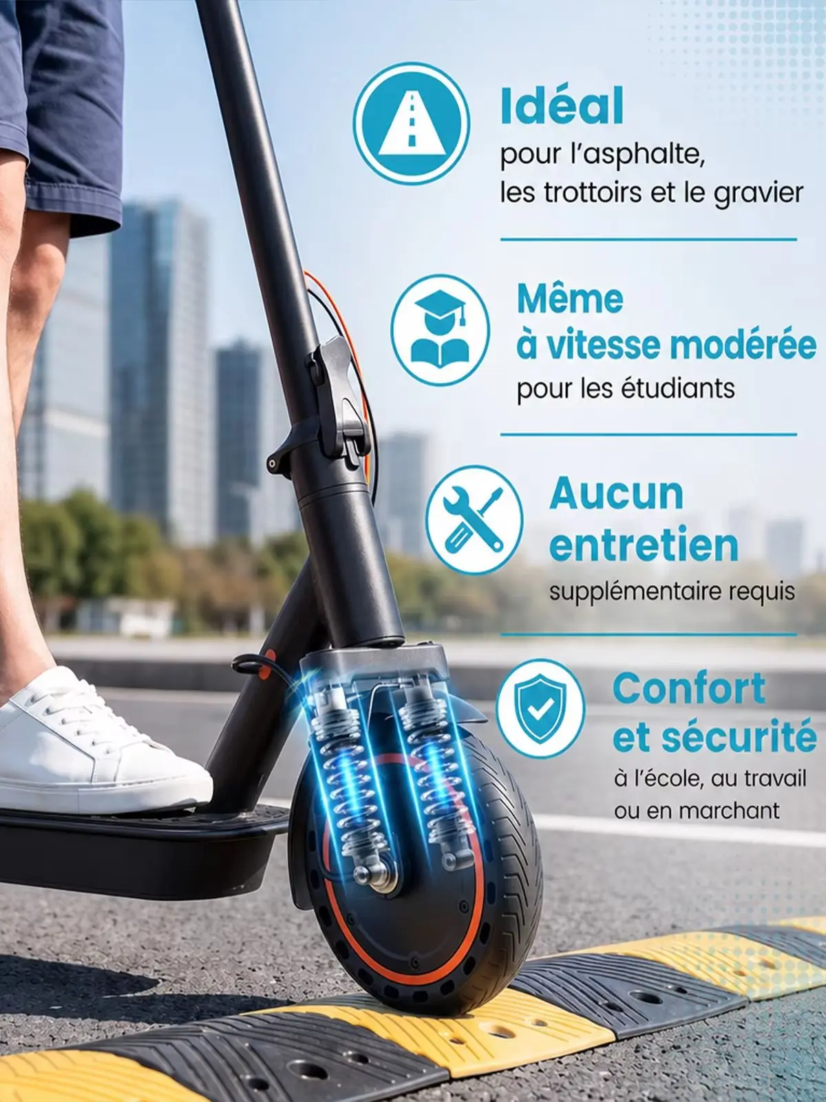 T3A ABE E‑Scooter Faltbarer Elektroroller, 25‑30km Reichweite Bürstenloser E‑Roller mit App‑Steuerung 8.5 Zoll Reifen Max 120kg Belastung E Scooter mit straßenzulassung