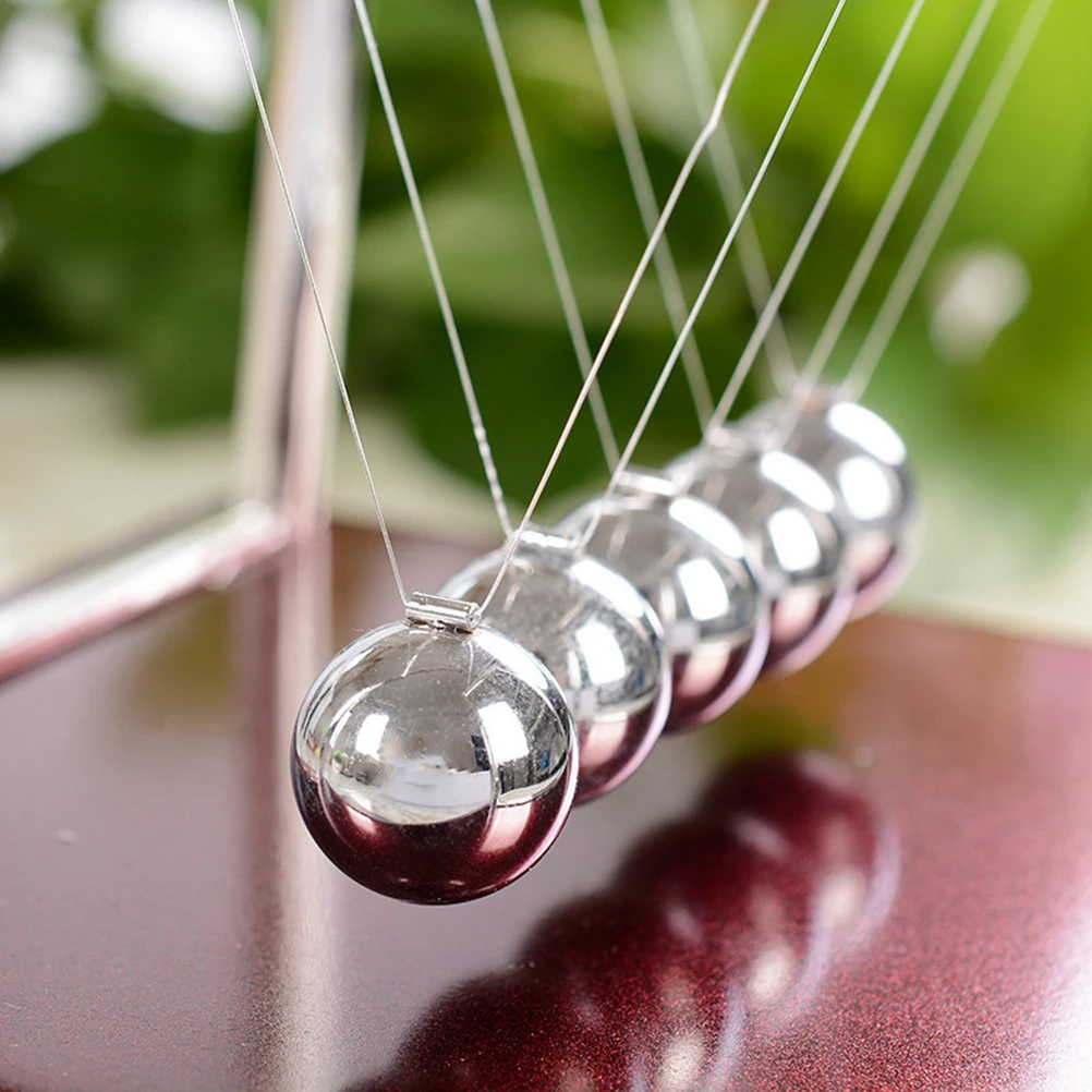 

Metal Newton Pendulum Balls Desk Toys Home Office Decor Square Bumper Ball ABS Newtown Swaying Physics Educational Gift