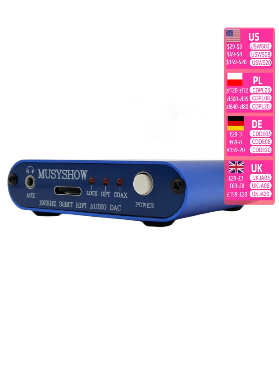 DAC 5102 Audio Decoder Coaxial Fiber Optic Variable Analog  Output