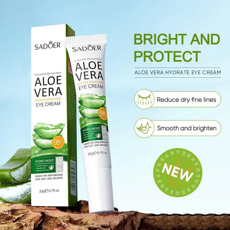 2Pcs Aloe Vera Eye Cream Anti Dark Circles Eye Bags Moisturizing Firming Smooth Eye Contour Beauty Health Skin Care Cosmetics