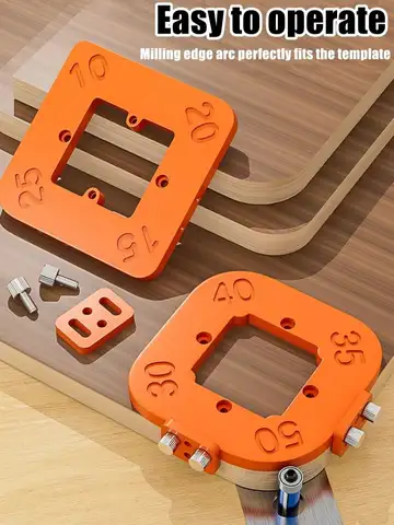 Woodworking Router Corner Radius Templates Jig R10 to R50 Routing Curved Corners Milling Circular Radian Hardness ABS Tool