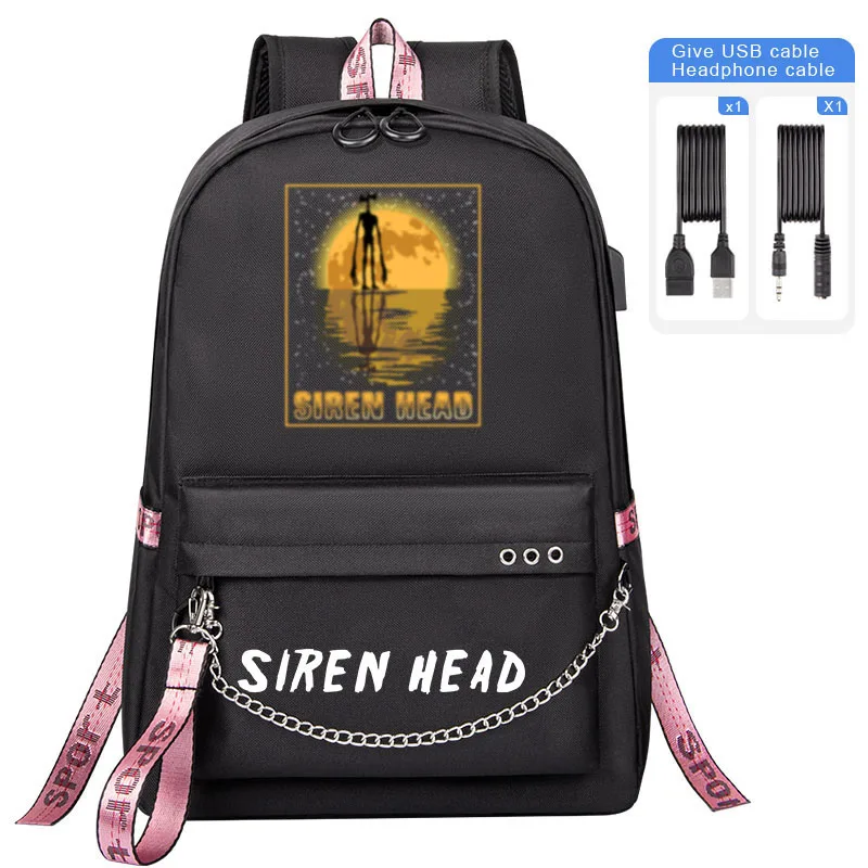 

2023 New Siren Head girl school bag USB charging teen Kids Backpack Schoolbag for elementary school students Mochila