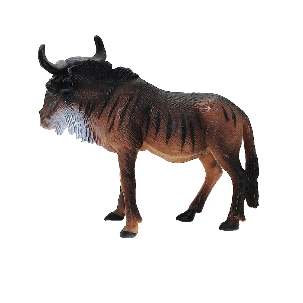 African Wildebeest Model Animals Simulation Statue Decor Toy Home Pvc Simulated Child Kids Plastic