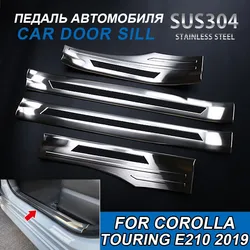 4pcs Door Sill Scratch Protector for Toyota Corolla Touring E210 2019 Car Interior Stainless Steel Door Sill for Corolla Touring