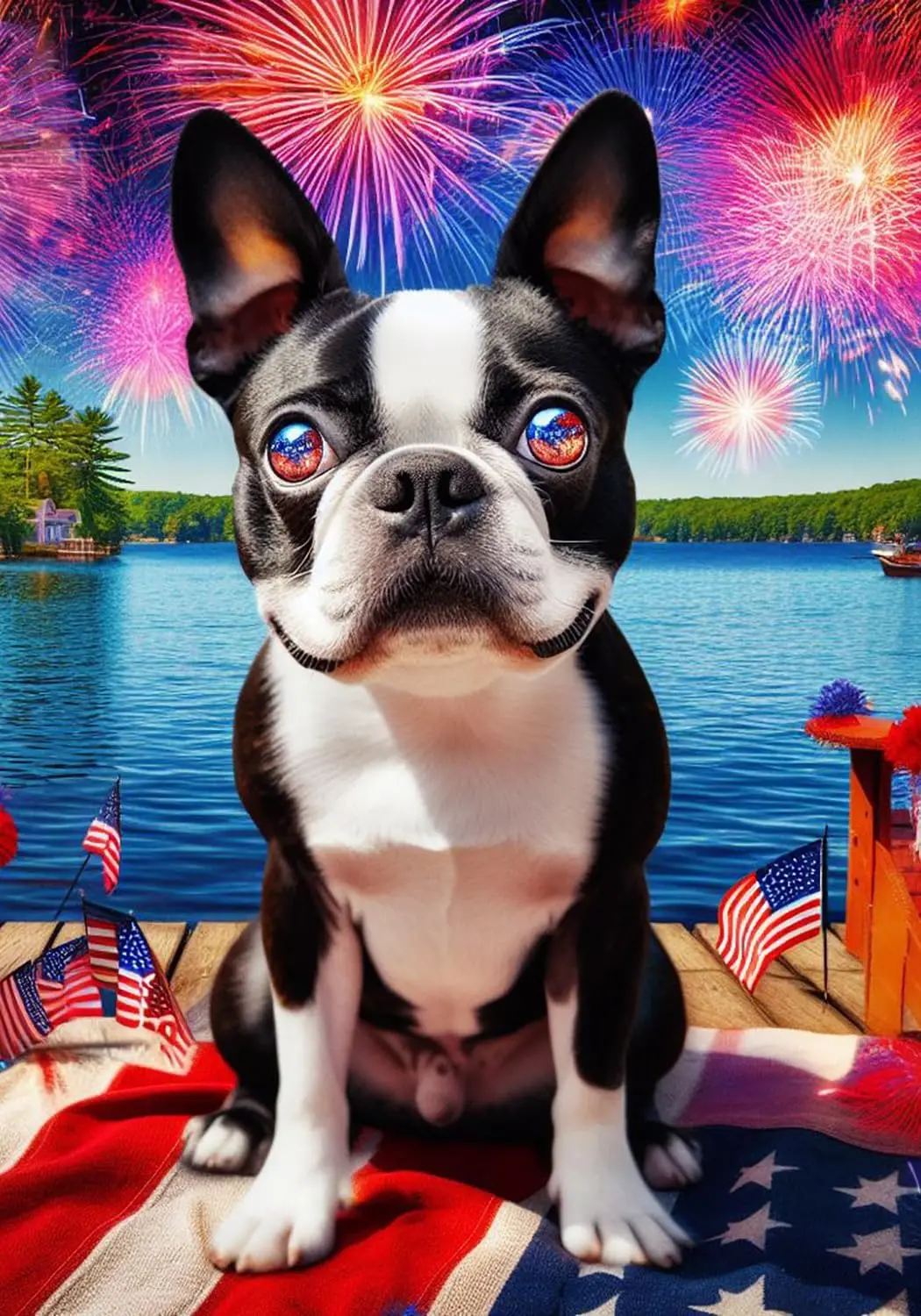 Boston Terrier- Best of Breed DCR July 4 Holiday Garden Flag 12