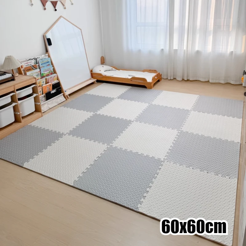 6PCS Interlocking EVA Foam Floor Mat 60x60cm Large Area Rug Bedroom Carpet Soft Non-Slip Play Mat Home Decor