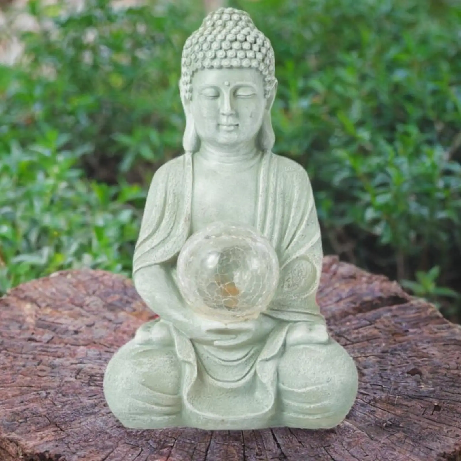 Outdoor Solar Garden Statue Buddha Figurine Sculpture Decorative Housewarming