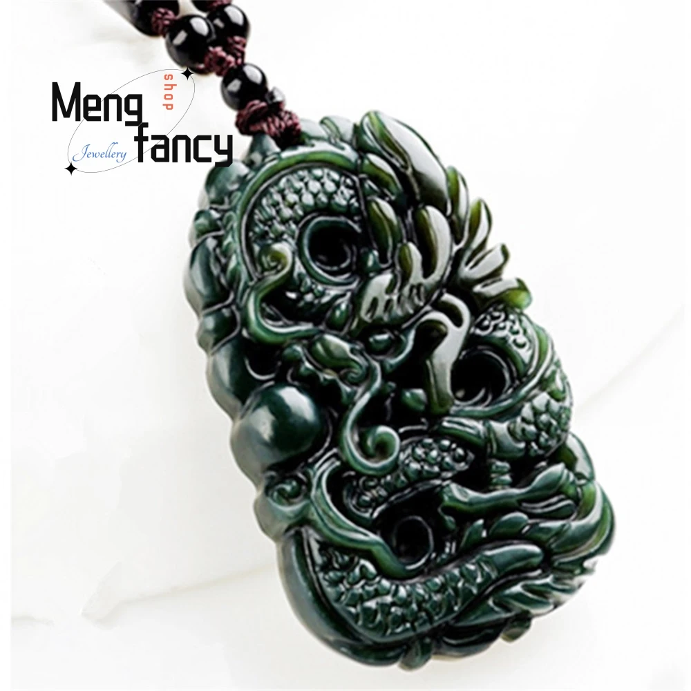 

High-Grade Hetian Jade Green Jade Dragon Pendant, Men's Jade Pendant, Jade Pendant Fashion Jewelry Best Selling Exquisite