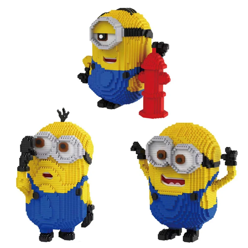 Minions Micro Building Blocks Stuart Kevin Bob 3D Puzzle Model Anime Minion Diamond Mini Brick Figure Toy For Christmas Gift