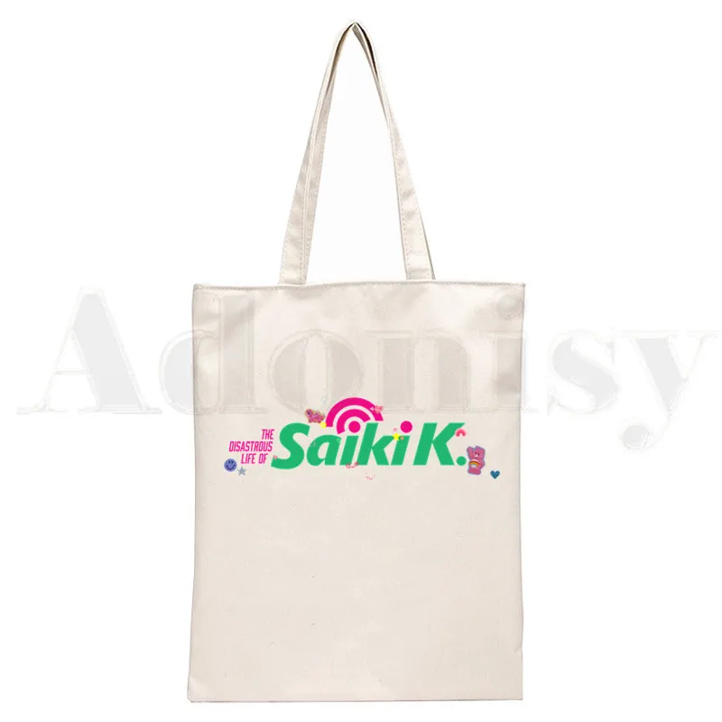 Saiki Is Het Rampzalige Leven Van Saiki K Handtassen Doek Canvas Draagtas Winkelen Reizen Vrouwen Herbruikbare Schoudershopper Tas Bolsas