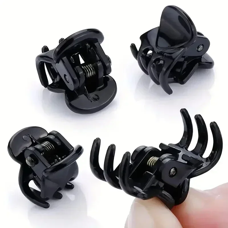 Black Mini Hair Claw Clips for Women Girls Korean Simple Small Transparent Plastic Clips Hairpin Kids Hair Styling Accessories