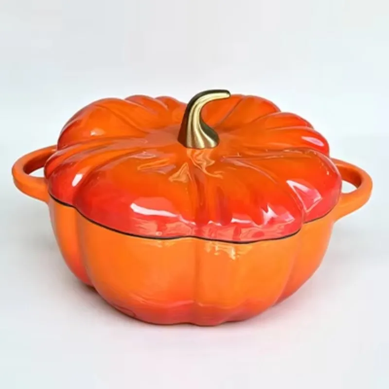 DSA micro-pressure cast iron pumpkin pot enamel pot soup stew  household enamel soup pot universal enamel non-stick