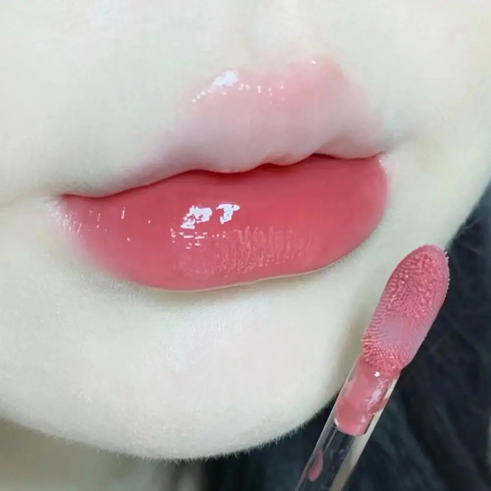 Ice Tea Mirror Lip Glaze para mulheres, impermeável, duradouro, transparente, batom líquido gelatinoso, maquiagem, cosméticos de beleza, brilho labial água