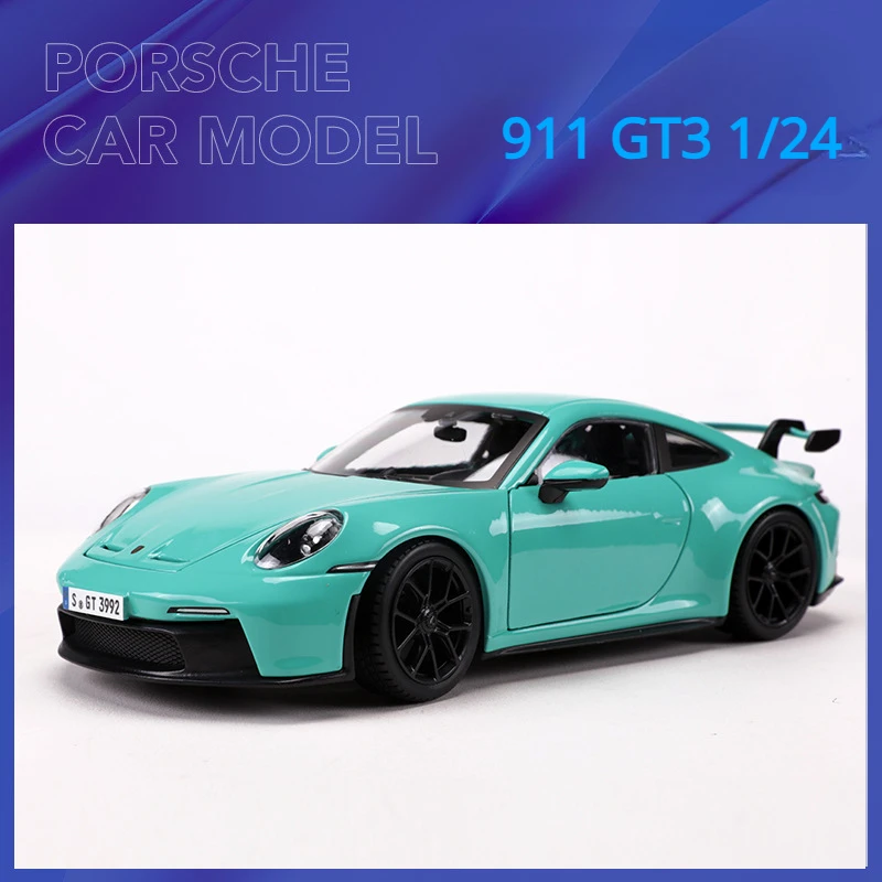 Bburago-coche de carreras de aleación, vehículo de lujo fundido a presión, escala 1:24, Porsche 911, Dakar Weissach, regalos de colección de Juguetes