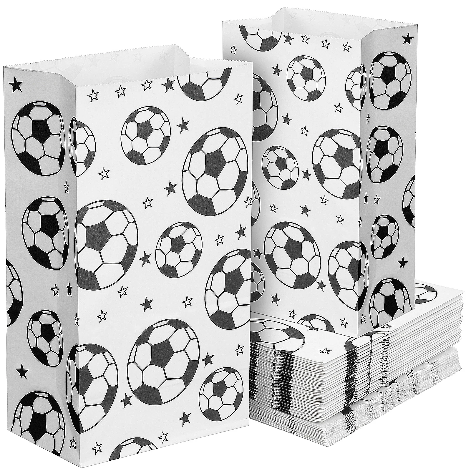 

40Pcs Soccer printed Goodie Bags Soccer Gift Packaging Paper Bags Candy popcorn Treat Bags Football sports Themed Party Supplies