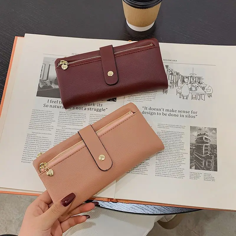2025 موضة جديدة النمط الأجنبي محفظة المرأة بسيطة الرجعية الجلود الناعمة المتخصصة موضة سعة كبيرة حقيبة المحفظة الطويلة