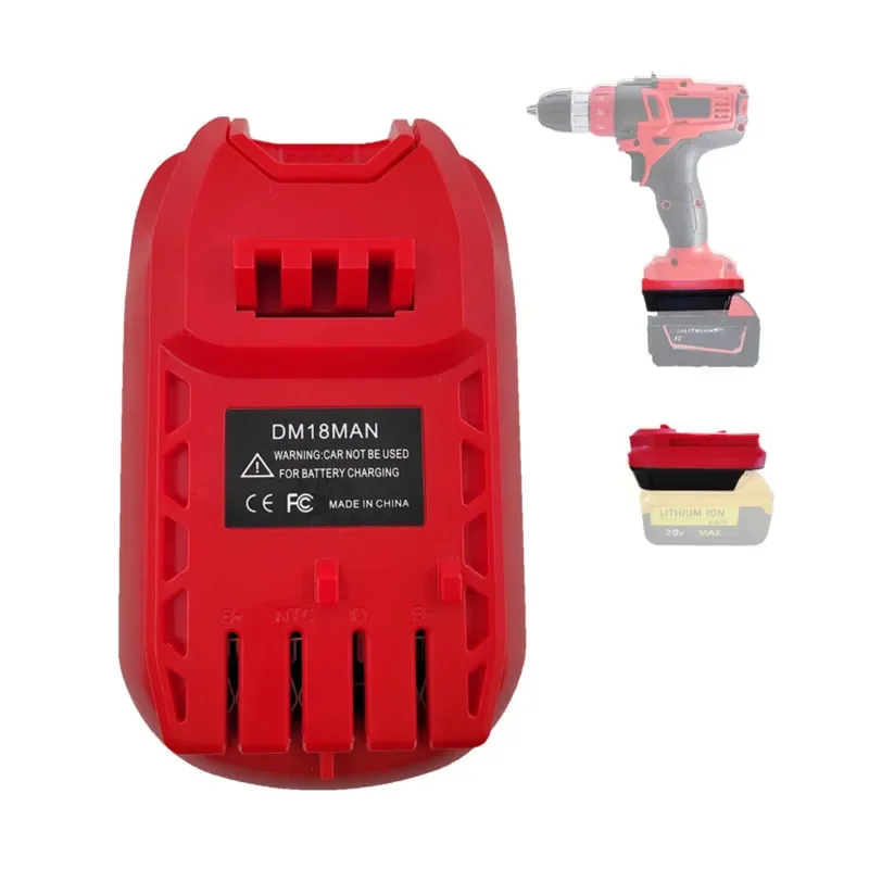 

Battery Adapter for Dewalt 20V/Milwaukee 18V Lithium Battery Conversion for Craftsman 20V Cordless Tools DM18MAN Battery Adapter