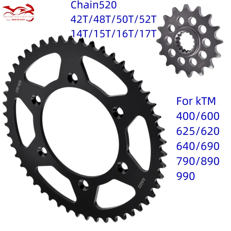 Motor Sprocket Chain 520 For KT/M 400/600/625/620/640/690/790/890/990 CC RC SMT LC4 E MX Enduro DUCK ADV SC Super SMC SXC MC