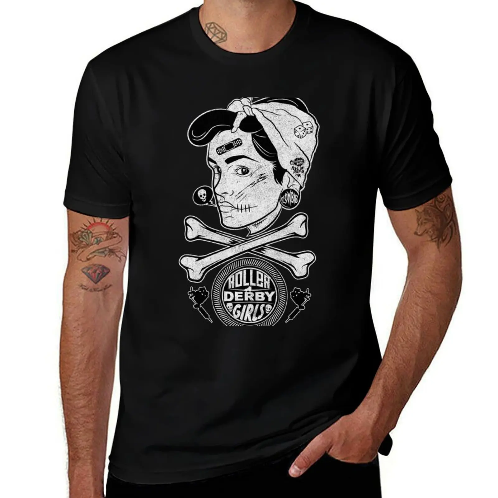Zombie Roller Derby Girls T-Shirt No Iron Casual Short Sleeve Top T-Shirt