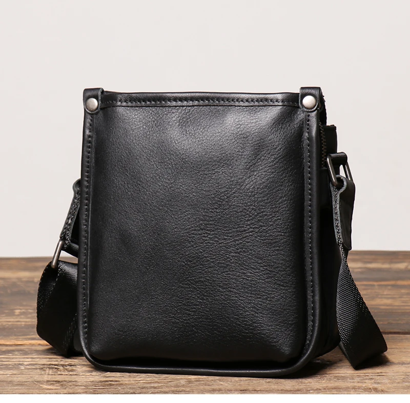 LUOKIR Fashion Echtes Leder Umhängetasche männer Casual Schulter Kleine Tasche Klassische Mehrere Fächer Rindsleder Umhängetasche – Detail 7