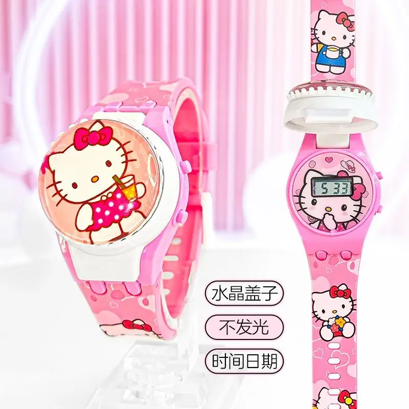 Disney My Melody Cute Cartoon Watch Kindergarten Gyro Luminous Children's Electronic Watch Holiday Gift Kawaii Children's Toy