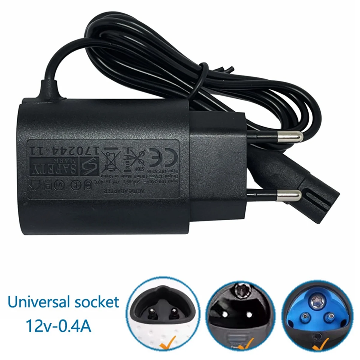 12V 0.4A เปลี่ยนเครื่องโกนหนวดสําหรับ Braun Series S3 S5 S7 S8 S9 เครื่องโกนหนวดไฟฟ้า Charger ADAPTER EU Plug