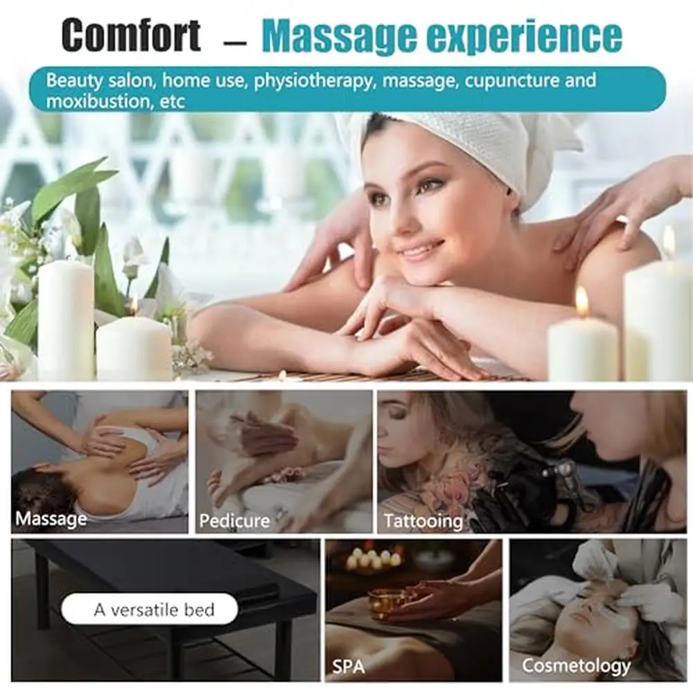 Hydrolysis-Resistant Spa Bed with 4-Inch Thick High Rebound Sponge Removable Headrest Shelving Frame Stable Load-Bearing System