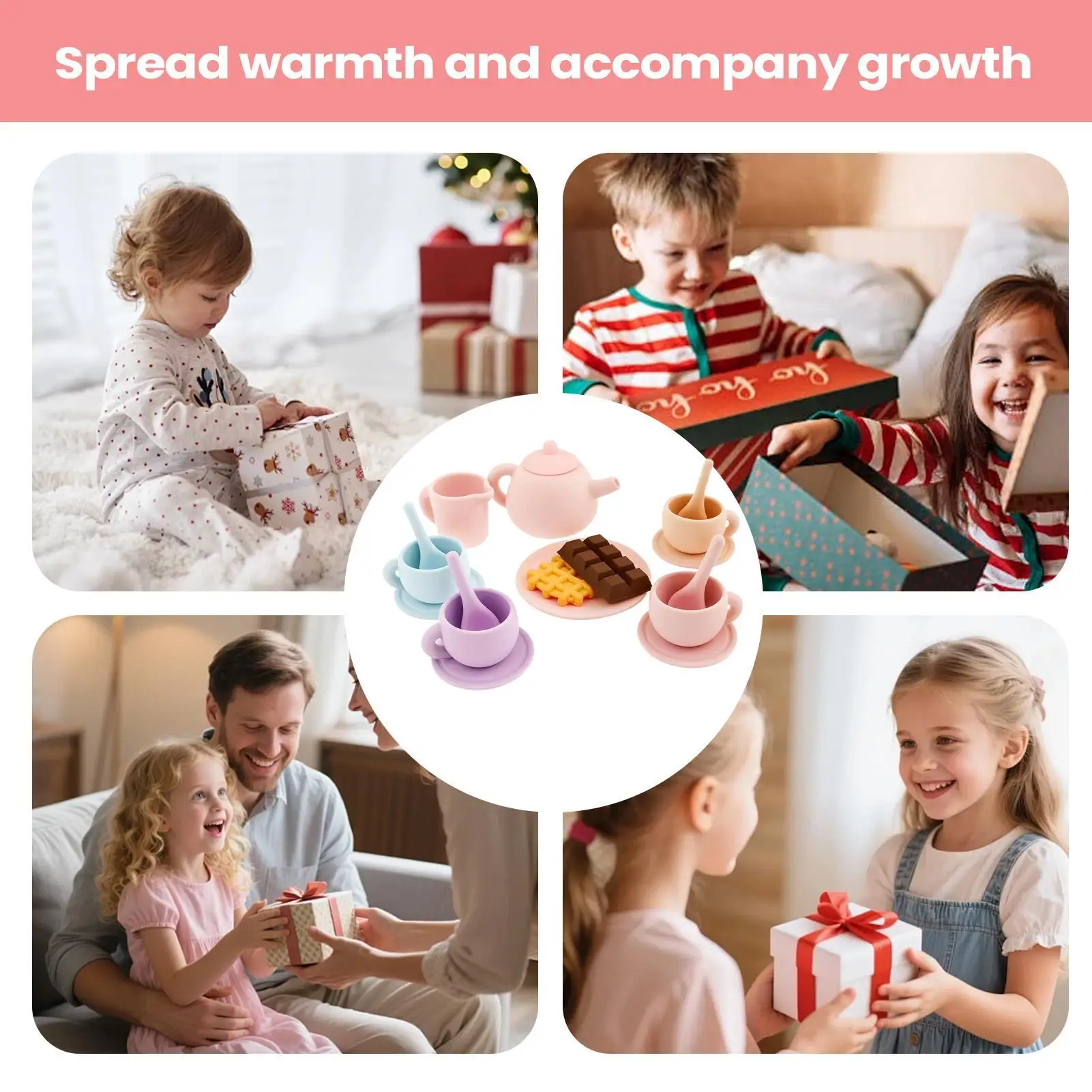 Conjunto de chá das crianças brinquedos silicone grau alimentício bebê playhouse simulação bule xícara de chá conjunto brinquedos para meninas para jogar brinquedos de cozinha