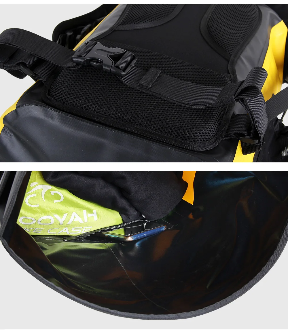 NOOYAH Waterproof Dry Bag IPX8 Roll-Top Closure Waterproof Backpack Fishing Bag Double Layer Rucksack Outdoor Sport Dry Backpack