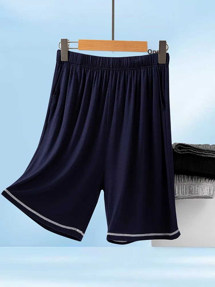 

Modal Men's Summer Thin Wide Leg Pants Casual Loose orts Home Wear Outerwear Comfortable Breathable Pure Color Sweatpants