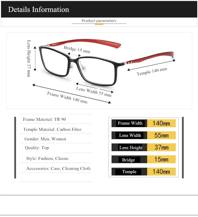 Chashma Brand Carbon Fiber Male Frame armacao oculos de grau Eye Glasses Quality Frames Female Eyeglasses Frame for Myopia Glass