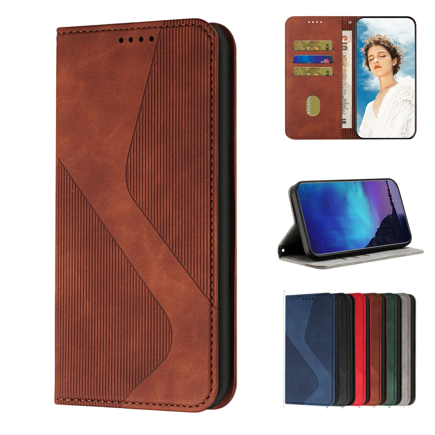 Флип-чехол S-стиль для Cubot A30 Max 5 Note 40 X70 P80, кожаный магнитный держатель с 3 слотами для карт, противоударный чехол-кошелек для книги Funda