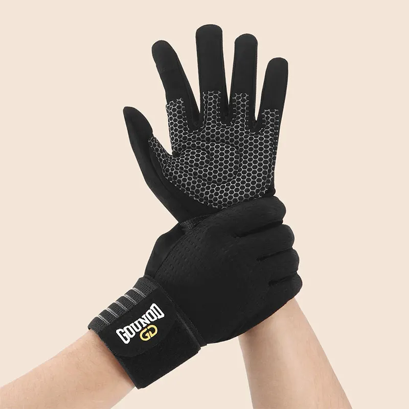 The New Full-finger Fitness Glove Sports Breathable Wristbands Wear-resistant Barbell Equipment Weightlifting Iron Sports Gloves