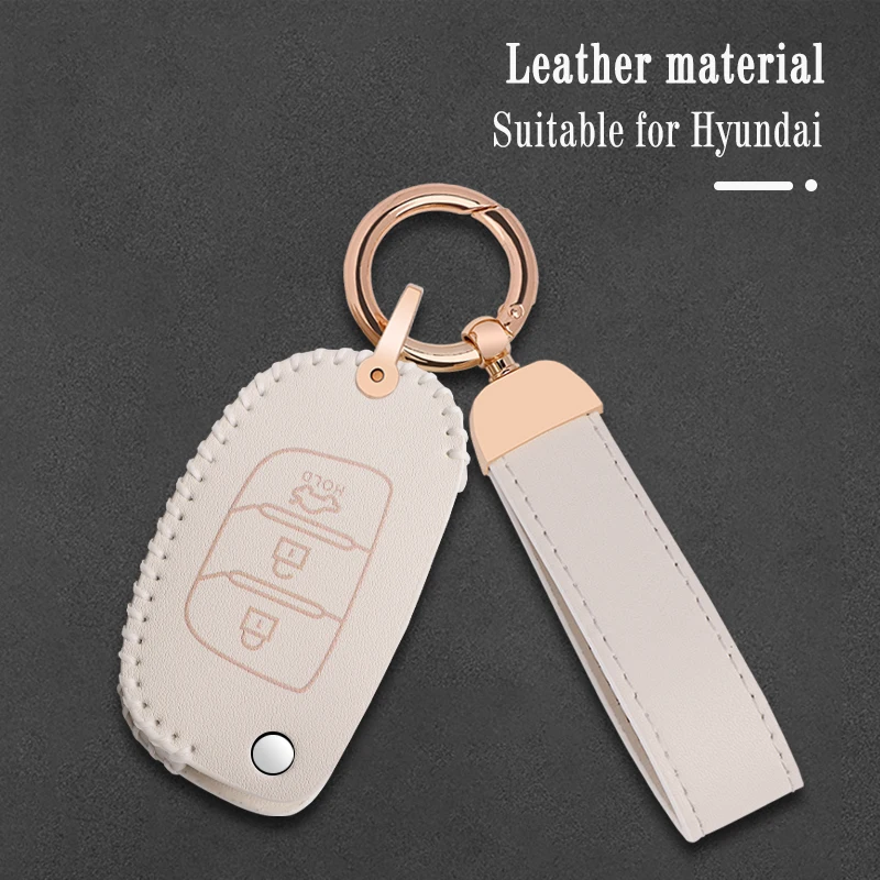 

Styling Leather Car Remote Key Case Cover For Kia Soul Hyundai Solaris HB20 Veloster Rohens Sonata 8 Elantra I30 Flip Keyless