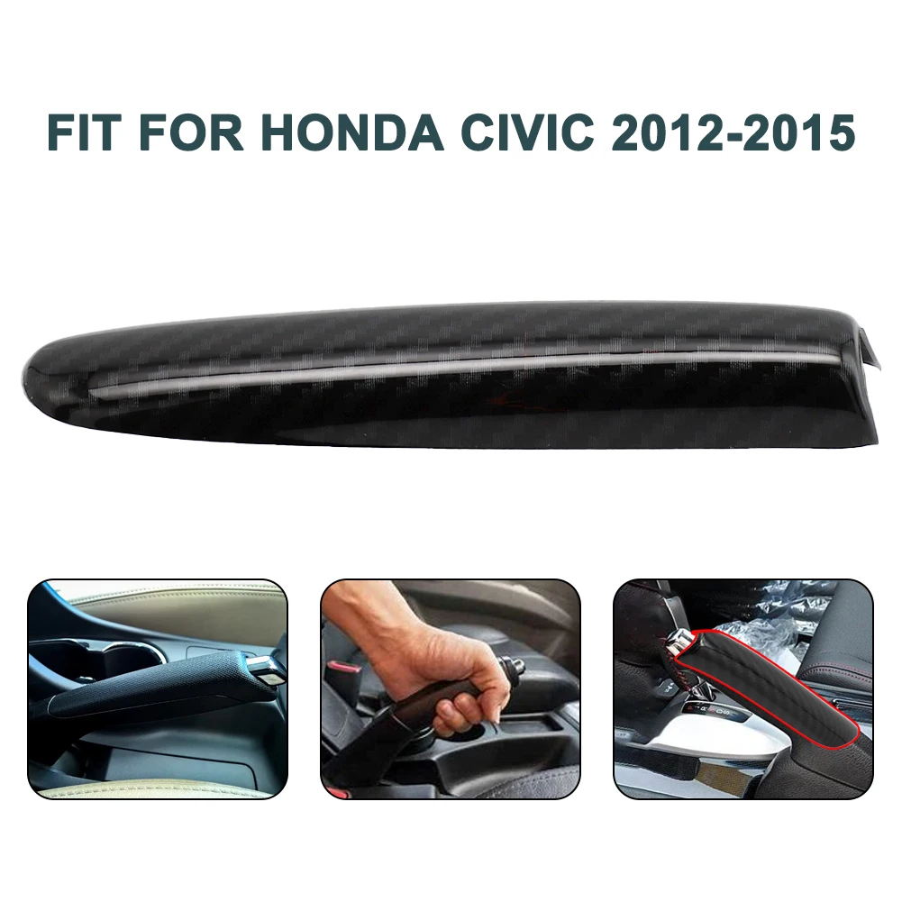 Shifter Brake Cover Carbon Fiber Style Shifter Hand Brake Cover Trim Kit For Honda Civic 9th Generation 2012 2015