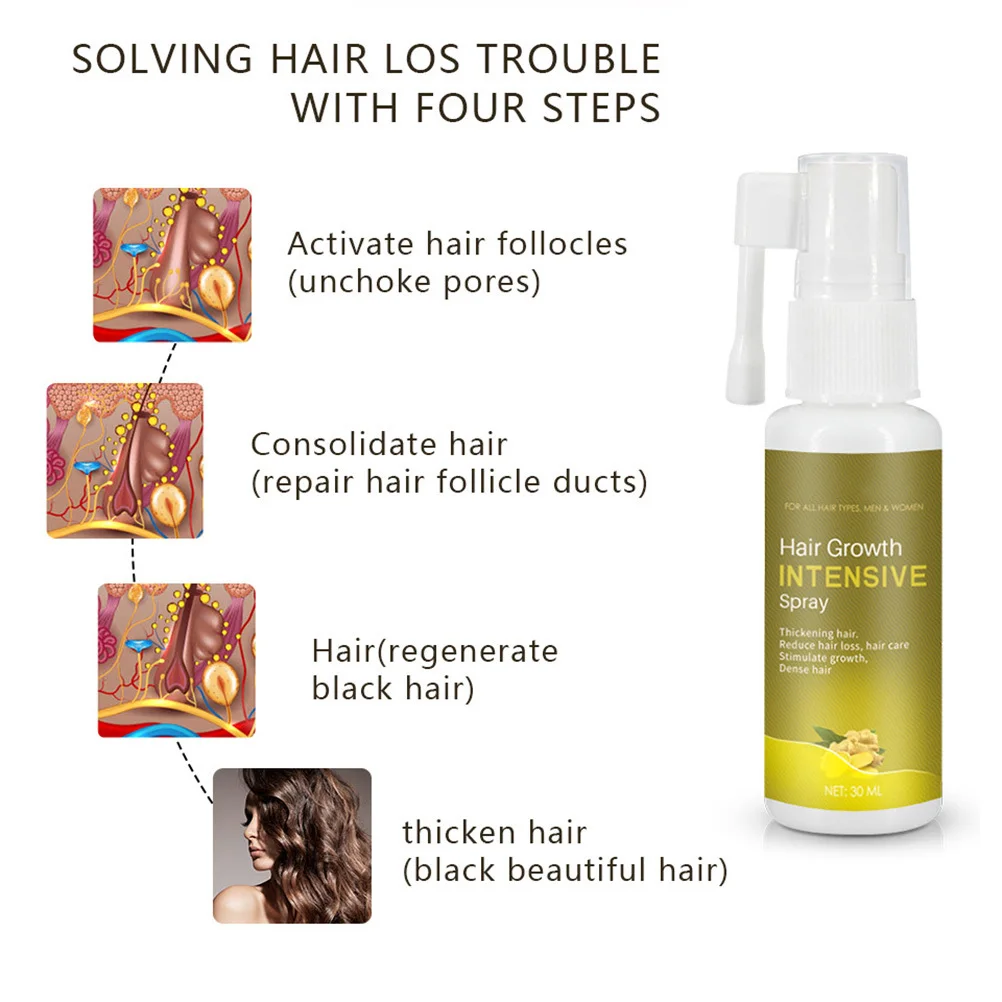 بخاخ مكافحة تساقط الشعر 30 مل للعناية بالشعر للرجال والنساء ويقوي الجذور ويمنع الكسر #5