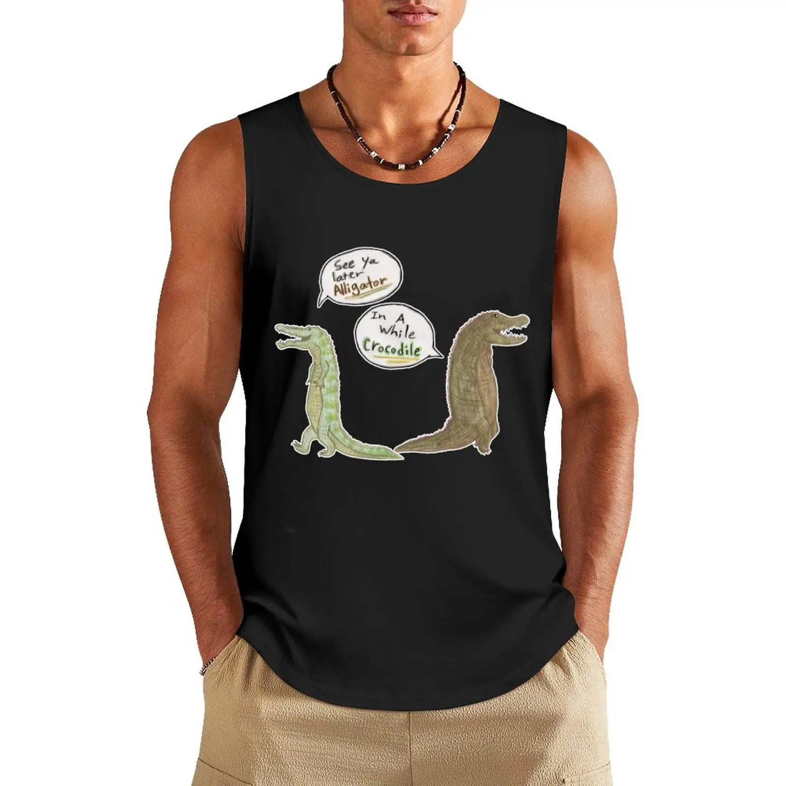 

The Alligator and Crocodile Tank Top gym accessories man Men's fitness t-shirt gym clothes for man mens designer clothes