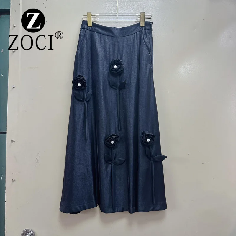 

[zoci] Rows Vietnam Heavy Industry Dingzhu 3d Flower Umbrella French Style Medium Half Length Skirt A2#8728