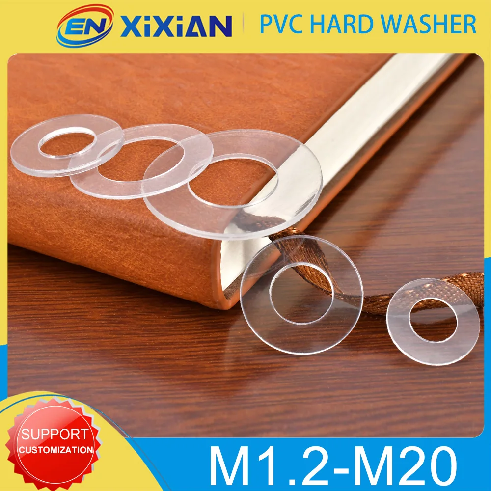 Plastikowa podkładka twarda z PVC M1.2 M1.4 M2 M2.5 M3 M4 M5 M6 M8 M10 M12 M20 Uszczelka Transparante Isolatie Platte paded Voor Schroeve