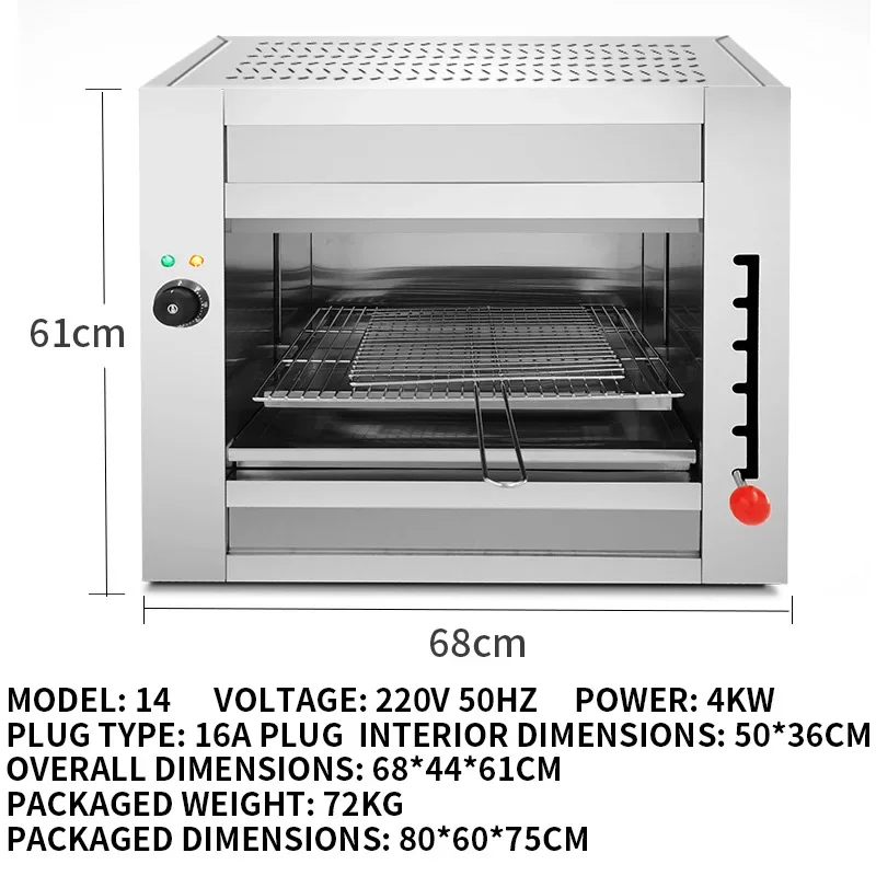 220V Smoke-Free Electric Oven, Electric Stove with Top Burner, Commercial Wall-Mounted Electric Oven(Customized)