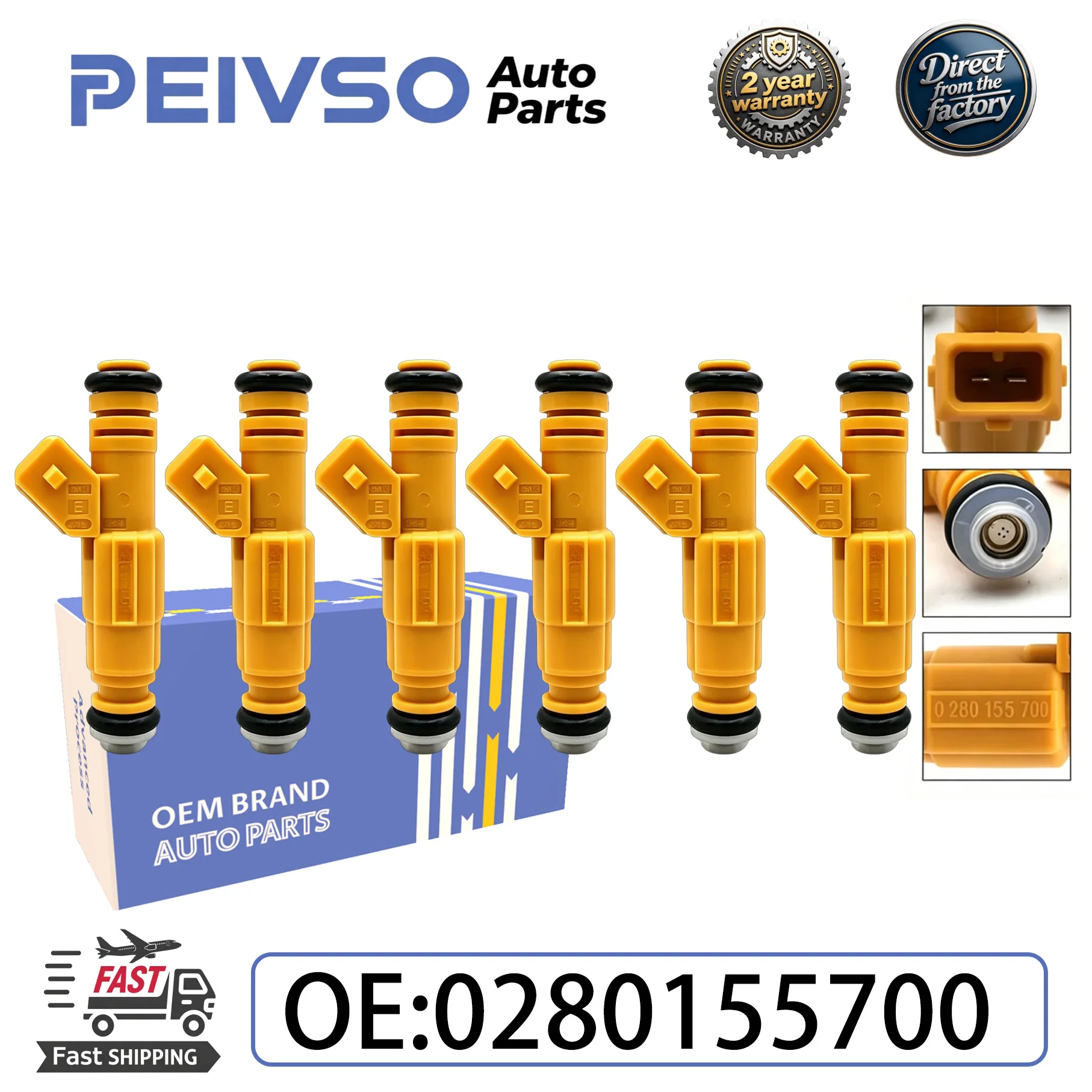 PEIVSO 0280155700 F6VE-A5A FJ78 Fuel injector for FORD&MERCURY CONTOUR MYSTIQUE 2.0L 2.5L 4.6L 5.0L 6.8L Auto Parts