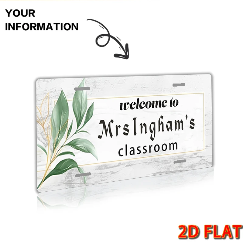 1 قطعة مخصص المعلم الفصول الدراسية لافتة للباب اسم شخصي علامة معدنية غرفة نوم تسجيل جدار غرفة الفن 6x12 بوصة